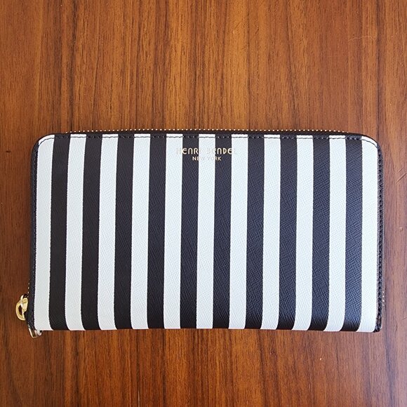🔴SOLD🔴NWOT Henri Bendel Centennial Stripe Zip Around Wallet with Dustbag - Picture 2 of 11